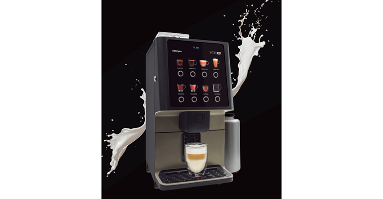 Máquina automática de autoservicio que elabora café con espuma