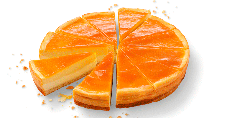 Refrescante tarta de queso de mango y maracuyá