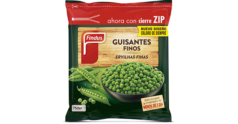 Bolsa verduras congeladas cierre zip Findus