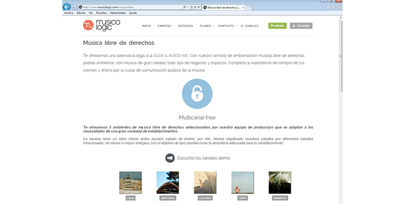Mjusicologic servicio música libre de derechos bares