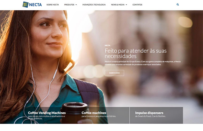 Necta web en portugués