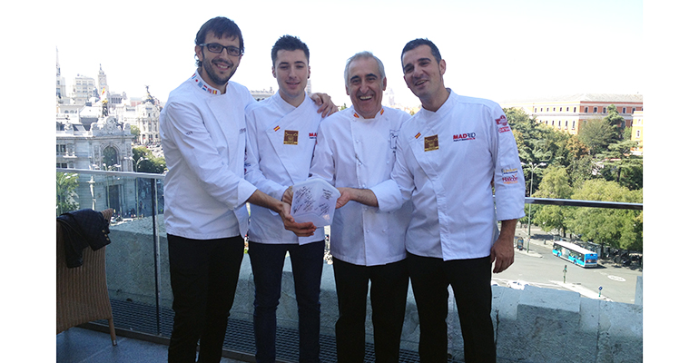 Selección Española de Cocina Profesional con el hermético ColorClip Gold de Araven - Jordi Bordas,Nicolás Sanchez, Adolfo Muñoz Y Alberto Moreno