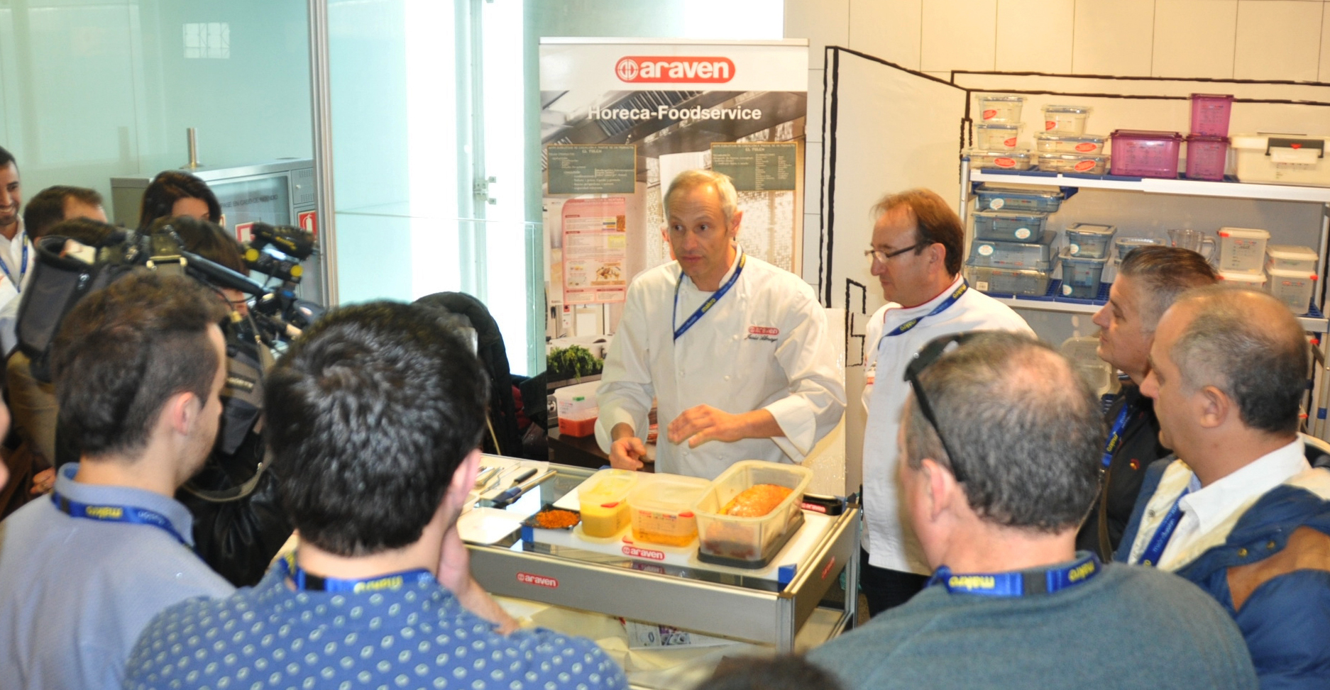 Demostración del chef Jesus Almagro en el stand de Araven durante la pasada edición de Madrid Fusión