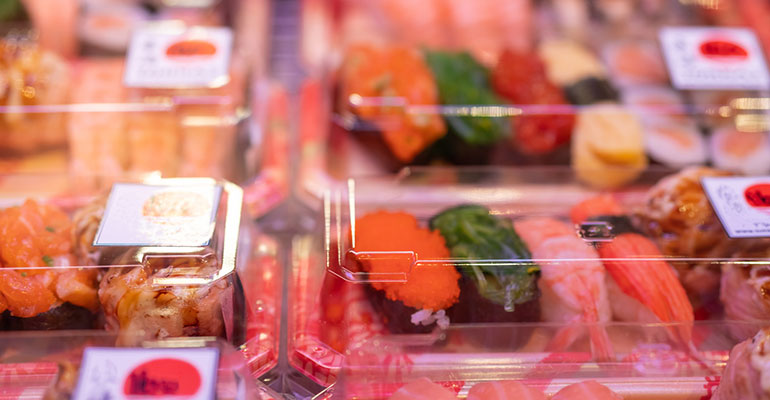 Bandejas Sushi supermercado