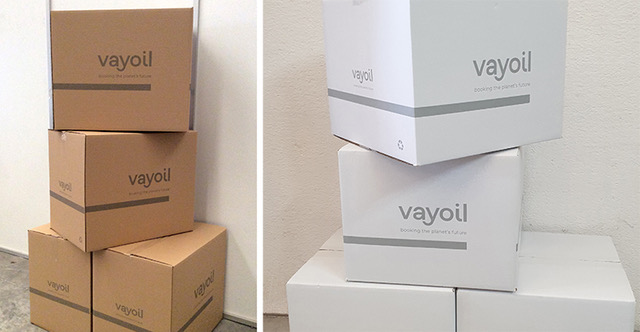 cajas de cartón reciclado y reciclable de Vayoil