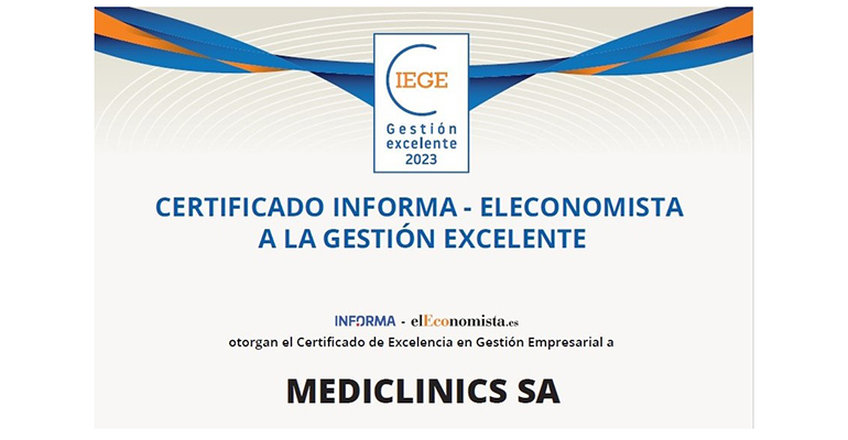 certificado mediclinics ciege 2023