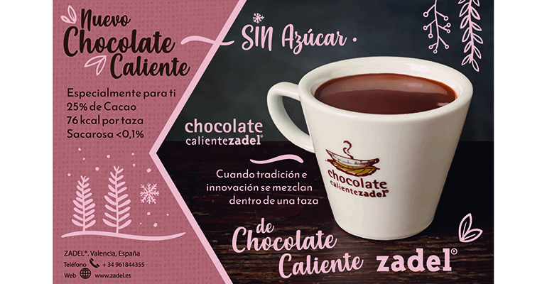 Chocolate zadel sin azúcar a la taza