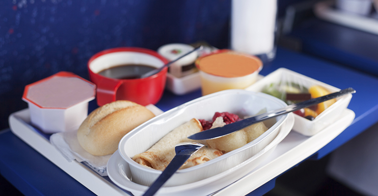 comida en el avión 