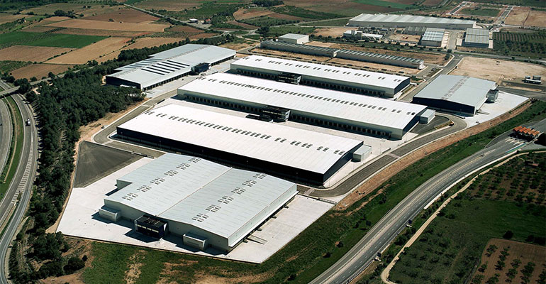 Vista aérea de los almacenes de Eurofred en Tarragona