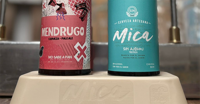 Cerveza Mica crea un expositor biodegradable para bares y restaurantes