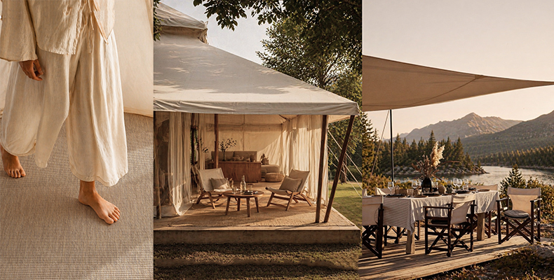 Vestir un glamping, textiles que habitan el paisaje