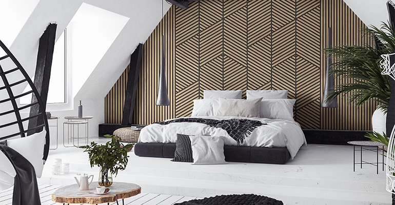 Paneles decorativos hidrófugos en varios diseños para contract