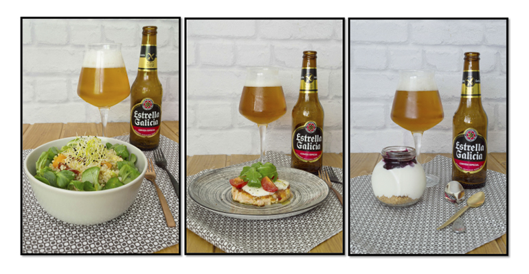 Menú sin gluten con cerveza