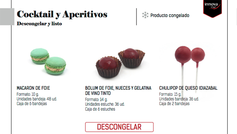 Productos para catering de Innova Chef