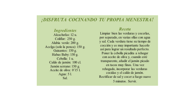 receta de menestra de verduras