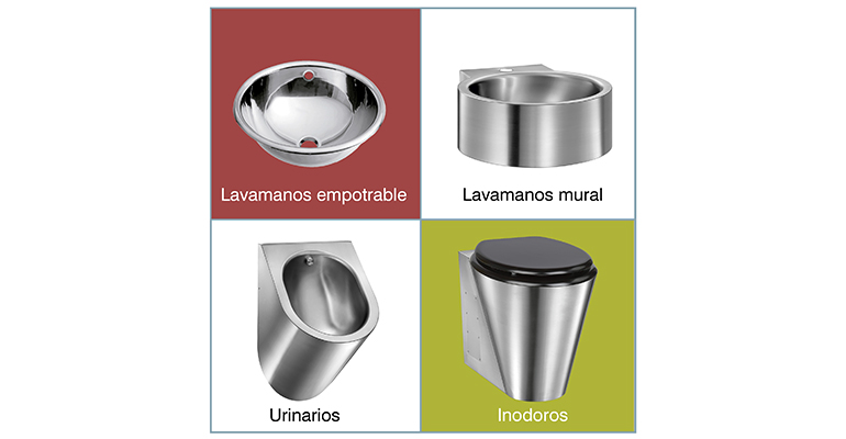 sanitarios mediclinics acero inoxidable