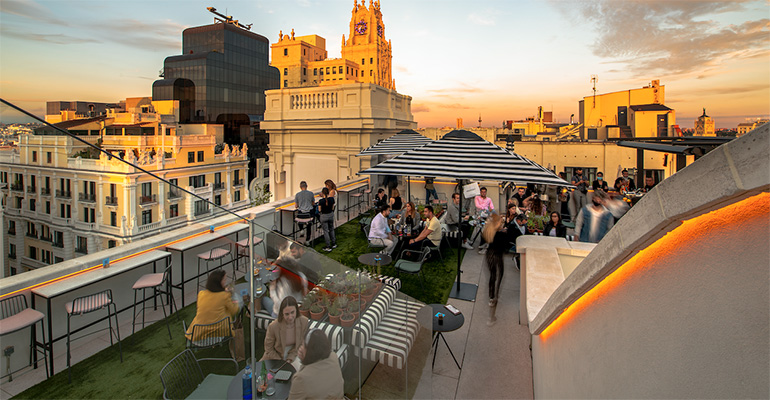 terraza de hotel en Madrid