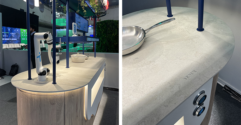 Bufet inteligente con piedra texturizada: visto en Fitur 2026