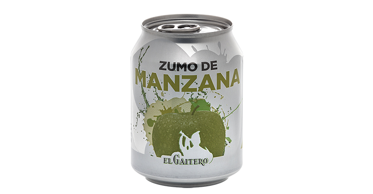 zumo de manzana en lata